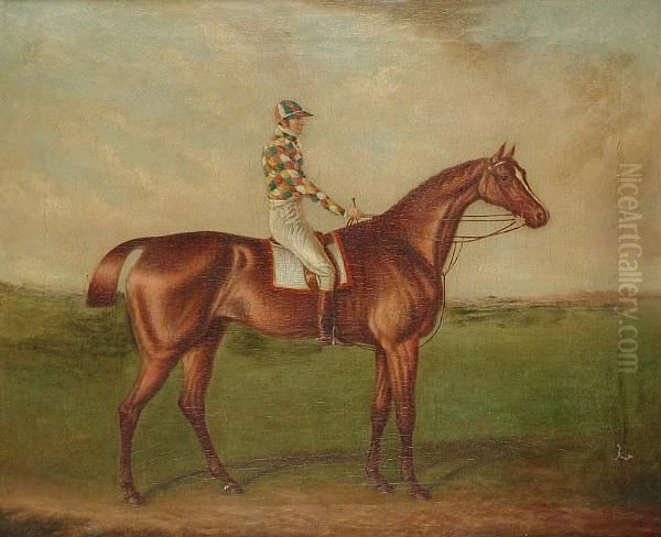 Barefoot, Winner Of The 1823 St. Leger Oil Painting by John Frederick Herring Snr