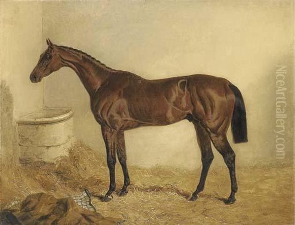 Little Wonder, Winner Of The Derby, 1840, In A Stable Oil Painting by John Frederick Herring Snr