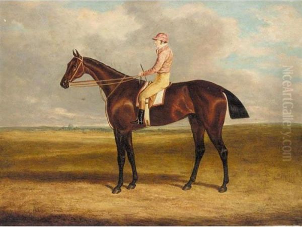 Jockey Mounted On Bay Oil Painting by John Frederick Herring Snr