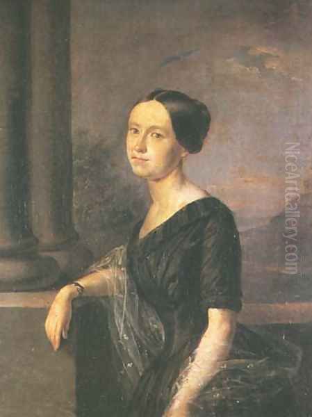 Krystyna Knedler nee Fiszer Oil Painting by Franciszek Mielnicki