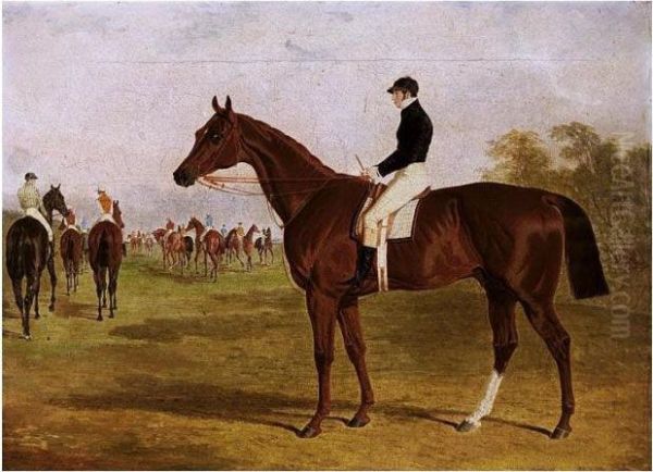 Mundig, A Chestnut Colt With William Scott Up, At The Start For The 1835 Derby Oil Painting by John Frederick Herring Snr