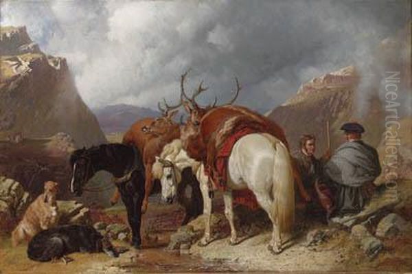 The Return From Deer Stalking Oil Painting by John Frederick Herring Snr