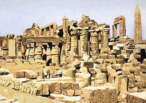 The ruins of the Temple of Amun of Karnak Oil Painting by John Marshall