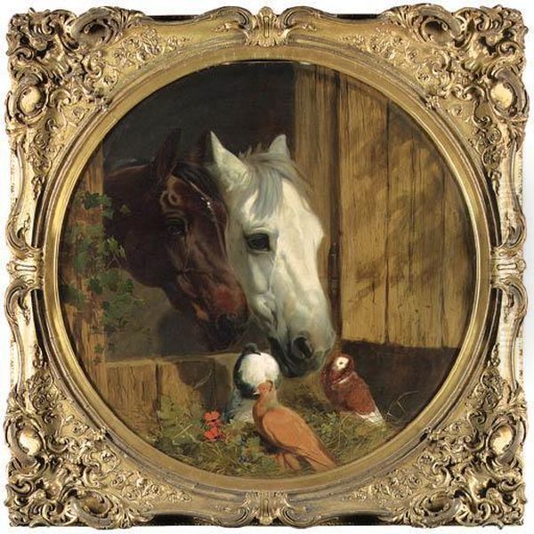 Best Of Friends Oil Painting by John Frederick Herring Snr