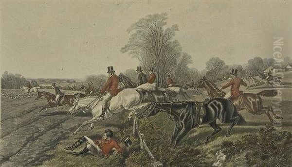 From Herring's Fox Hunting Scenes By Harris Oil Painting by John Frederick Herring Snr