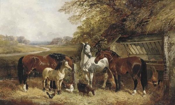 Farmyard Friends Oil Painting by John Frederick Herring Snr