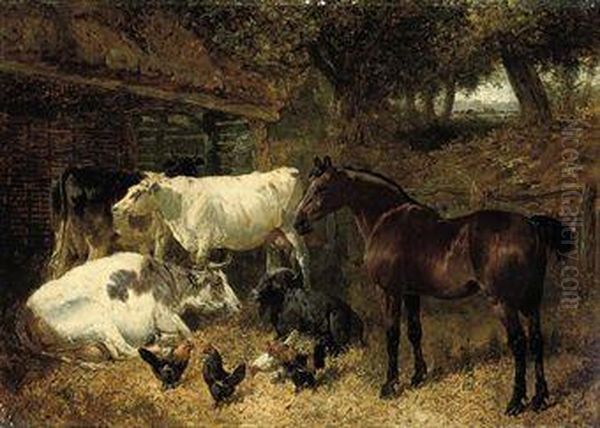 Farmyard Friends Oil Painting by John Frederick Herring Snr