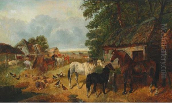 Day On The Farm Oil Painting by John Frederick Herring Snr