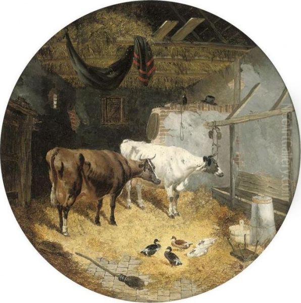 The Absent Milk Maid Oil Painting by John Frederick Herring Snr