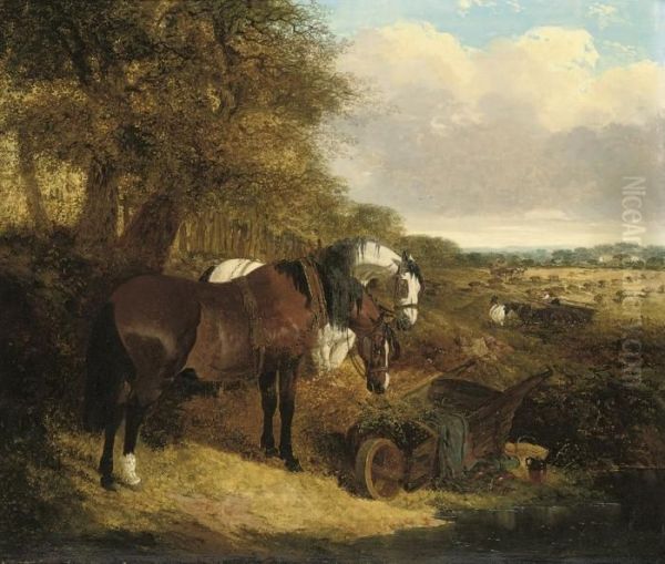 Harvest Time Oil Painting by John Frederick Herring Snr