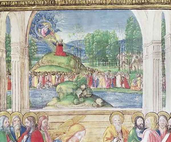 Moses receiving the Tablets of the Law from God by or di Giovanni Monte del Fora