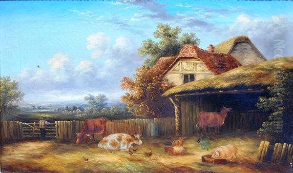 With Cattle Oil Painting by John Frederick Herring Snr