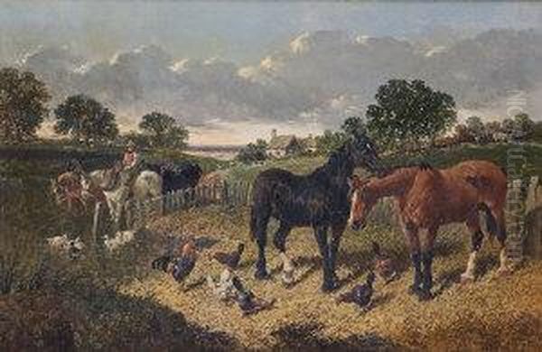 Farmyard Scene Oil Painting by John Frederick Herring Snr