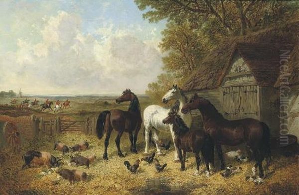 The Passing Hunt Oil Painting by John Frederick Herring Snr