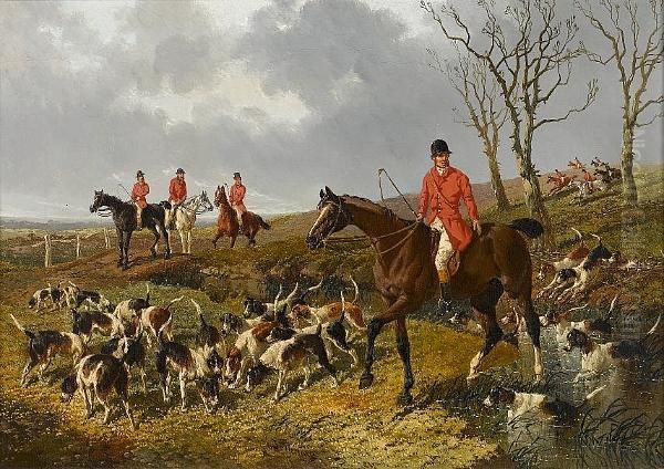 The Hunt Oil Painting by John Frederick Herring Snr