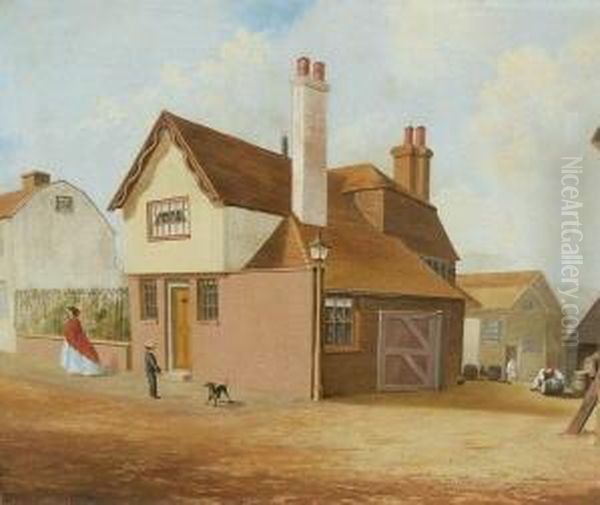 The Straw Yard Oil Painting by John Frederick Herring Snr