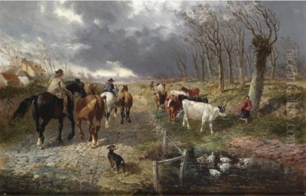 The Approaching Storm Oil Painting by John Frederick Herring Snr