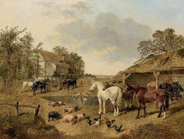 The Homestead Oil Painting by John Frederick Herring Snr