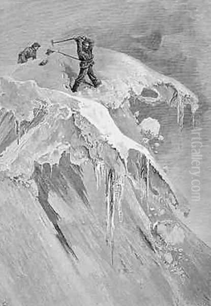 The Summit of the Moming Pass in 1864 from The Ascent of the Matterhorn engraved by Edward Whymper 1840-1911 Oil Painting by Mahoney, James