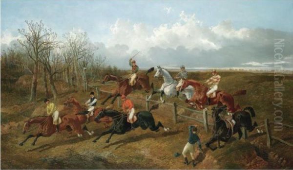 A Steeplechase Oil Painting by John Frederick Herring Snr