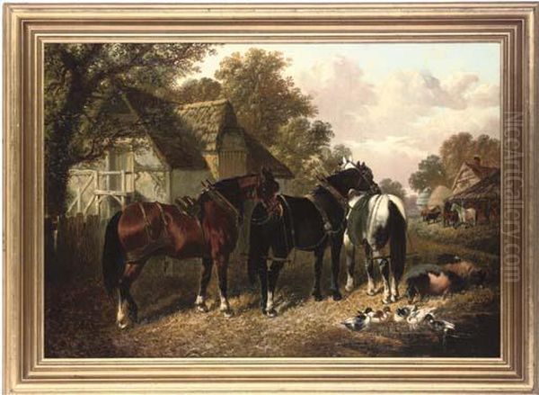 The Work Horses Oil Painting by John Frederick Herring Snr