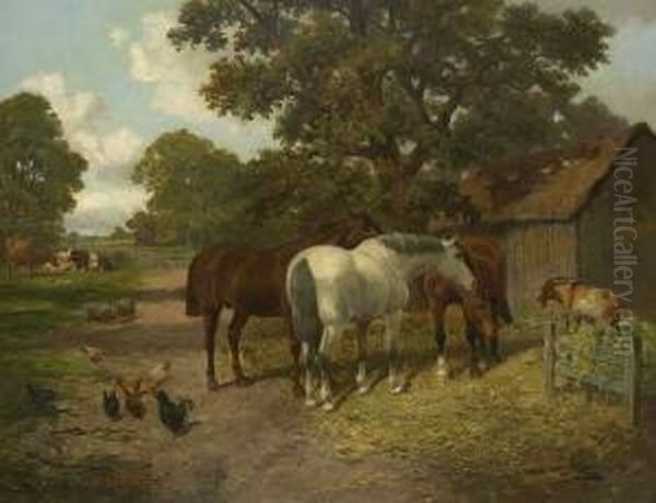 Landliches Idyll. Oil Painting by John Frederick Herring Snr