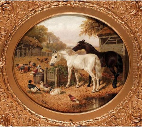 Farmyard Friends Oil Painting by John Frederick Herring Snr