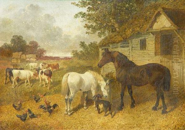 The Farm Oil Painting by John Frederick Herring Snr