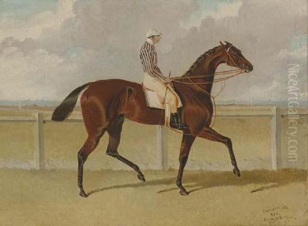 Chorister, With Jockey Up, At Six Mile Bottom Oil Painting by John Frederick Herring Snr