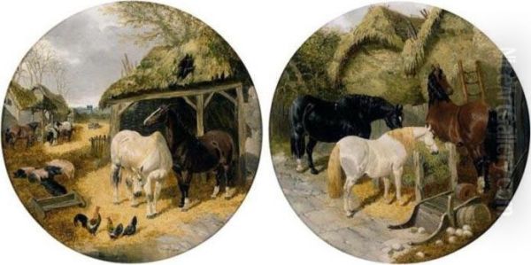 Farmyard Scenes Oil Painting by John Frederick Herring Snr