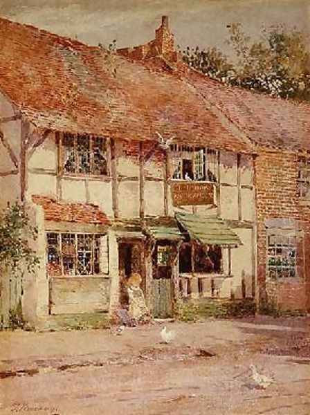 Anne Hathaways Cottage Shottery Warwickshire Oil Painting by James Mackay