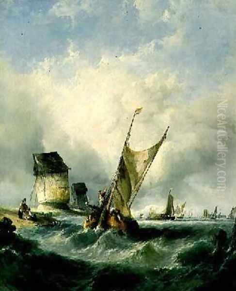 A Breezy Day on the Meuse Oil Painting by Alfred Montague