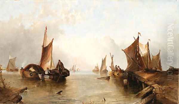 Dutch coastal scene Oil Painting by Alfred Montague