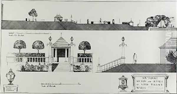 Southport Section and Details of Upper Terrace and Walls Oil Painting by Thomas Hayton Mawson