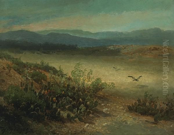 Between The Sierras And The Coast Range,california Oil Painting by Herman Herzog