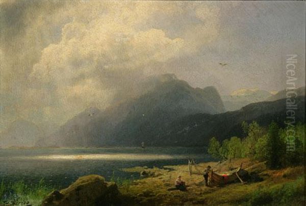 Hardangerfjord, Norway Oil Painting by Herman Herzog