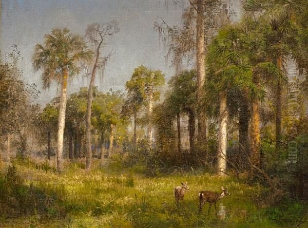 Florida Landscape Oil Painting by Herman Herzog