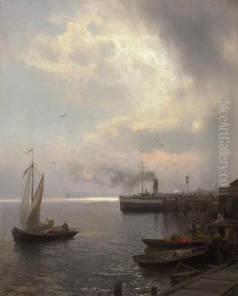 Scene Near Camden, Penobscot Bay, Maine Oil Painting by Herman Herzog