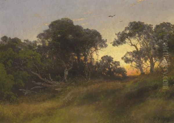 The Oaks At Sunset, Florida Oil Painting by Herman Herzog