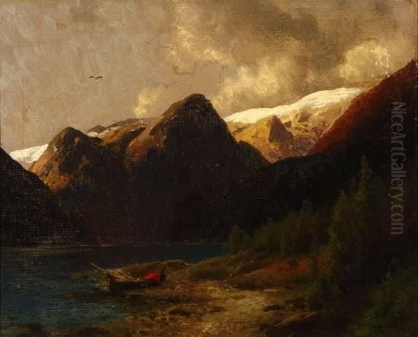 Essefjord Near Balestrand Oil Painting by Herman Herzog