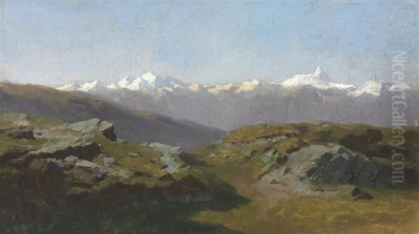 Rocky Mountains Oil Painting by Herman Herzog