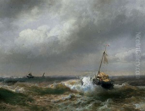 Seascape Oil Painting by Herman Herzog