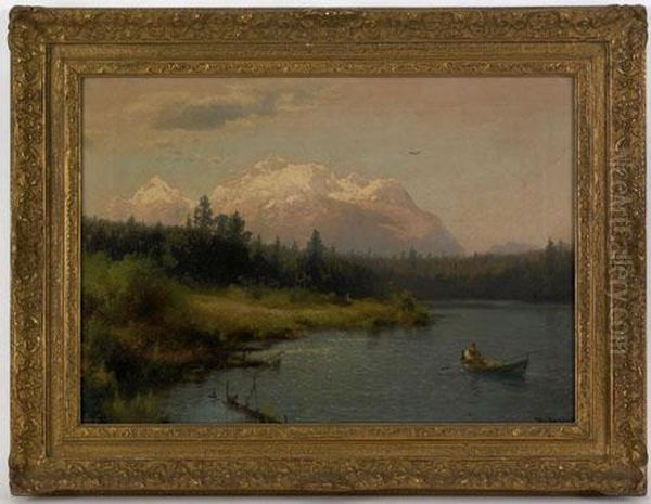 Lake Donner Oil Painting by Herman Herzog