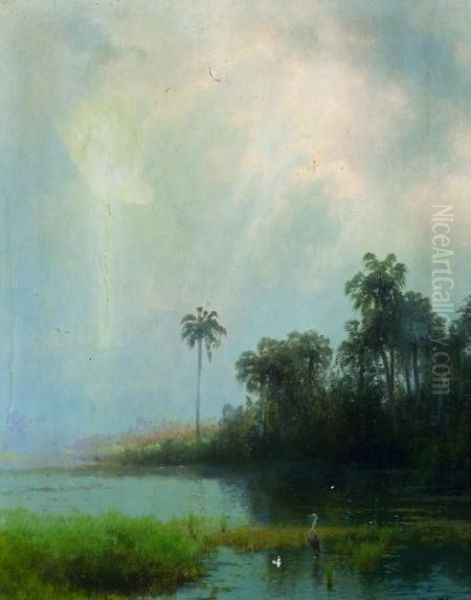 Near The Outlet Of Wassalassa River Oil Painting by Herman Herzog