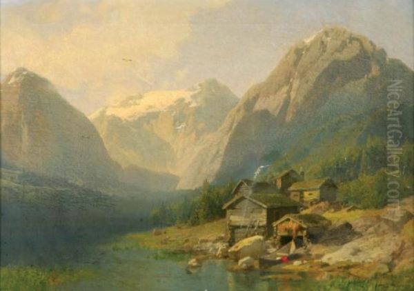 On Balestrand, Sognefjord, Norway Oil Painting by Herman Herzog