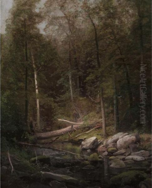 Rattlesnake Run Oil Painting by Herman Herzog