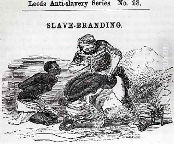 Slave-Branding from Leeds Anti-Slavery Series 1853 Oil Painting by Mason, W.H.