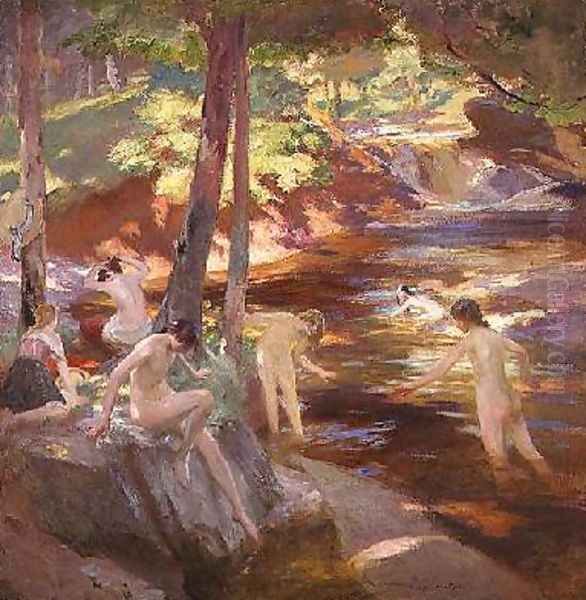 The Bathing Pool Oil Painting by Charles Hodge Mackie