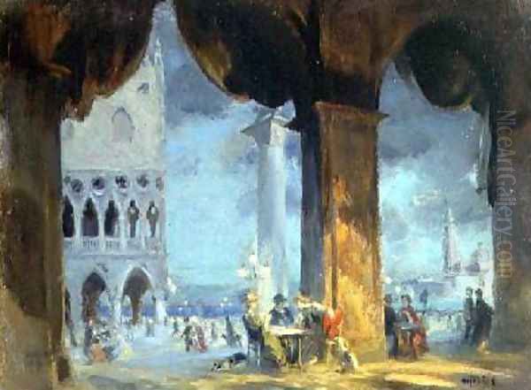 In the Piazzetta Venice 1908 Oil Painting by Charles Hodge Mackie