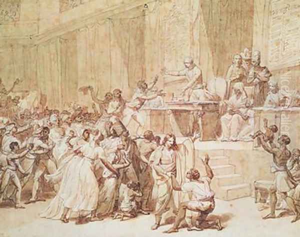 Decree of the National Convention Abolishing Slavery in the Colonies 4th February 1794 Oil Painting by Nicolas Andre Monsiau